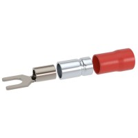 Наконечник вилочный НВИ 0,25-1,5 М5 (D5,3мм) (100 шт) (2A15P-DS-PVC). Наконечник вилочный с изолированным фланцем ПВХ, двойная гильза. ДКС