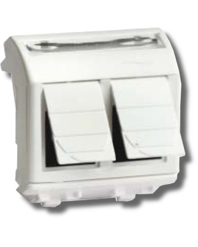 Розетка RJ-45 Brava 2 модуля белая (76459B): Розетка компьютерная с двумя разъёмами в Новосибирске