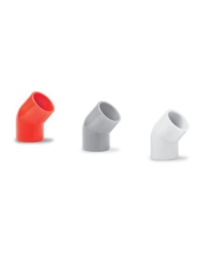 Ecoplast поворот 45гр., для аспирационной системы D25, АБС, серый (10 шт) (49225-10GR). Поворот для аспирационной системы. Экопласт в Новосибирске