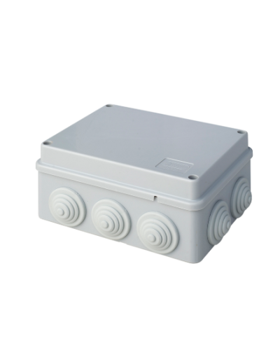 Коробка JBS150 150х110х70, 10 вых., 8P (0,15...2,5мм²) серая (43019HF-GR). Коробка монтажная, огнестойкая, без галогена. Экопласт в Новосибирске