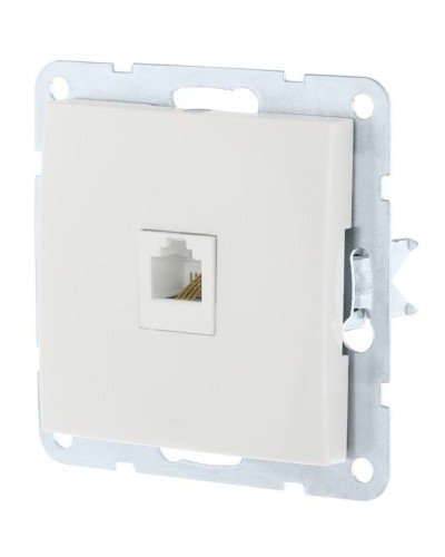 Розетка RJ-45 кат. 5е с накладкой, белый LK60 (866104-1). Розетка компьютерная. Экопласт в Новосибирске