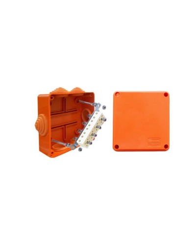 Коробка JBS100 100х100х55, 6 вых., 3P (1,5…10мм²) (43307HF): Коробка монтажная, огнестойкая, без галогена в Новосибирске