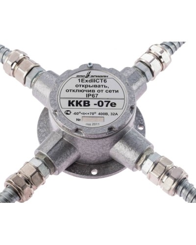 ККВ-07е-Ех-А-Р1-К-БК1, КВМ15+КВМ15+КВМ15+КВМ15. Коробка коммутационная взрывозащищенная крестообразная. Эридан в Новосибирске
