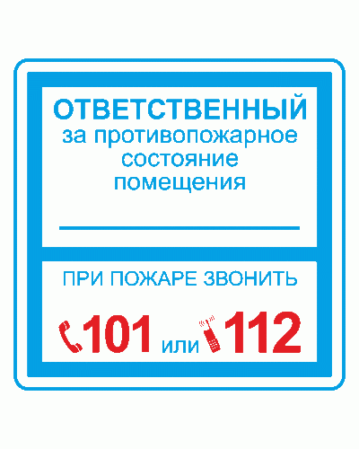 Плёнка (В 02) ответственный за противопожарное состояние (200х200). Пленка. Прочие российские в Новосибирске