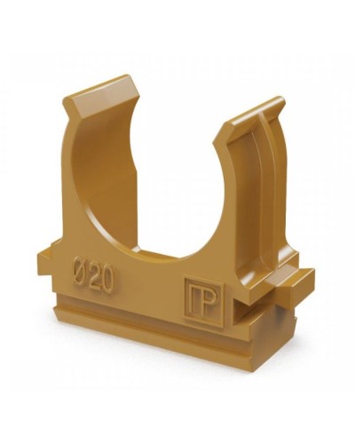 Крепёж-клипса для труб АБС-пластик бук D20 (100 шт) (PR13.0046). Крепление для труб ПВХ. Промрукав в Новосибирске