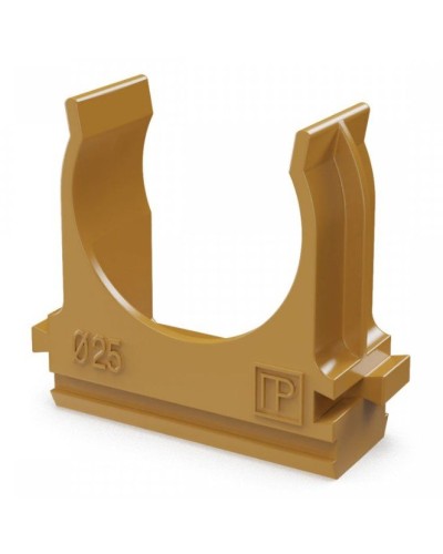 Крепёж-клипса для труб АБС-пластик бук D25 (100 шт) (PR13.0047). Крепление для труб ПВХ. Промрукав в Новосибирске