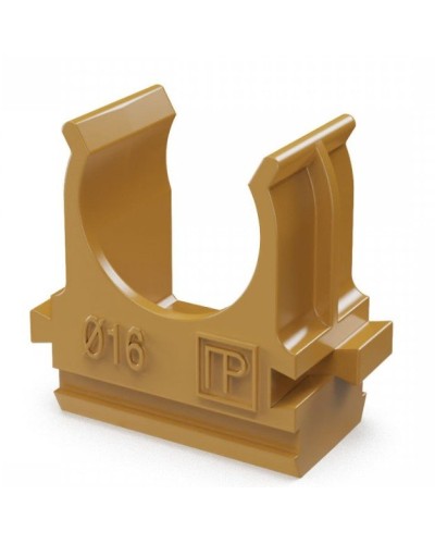 Крепёж-клипса для труб АБС-пластик бук D16 (100 шт) (PR13.0045). Крепление для труб ПВХ. Промрукав в Новосибирске