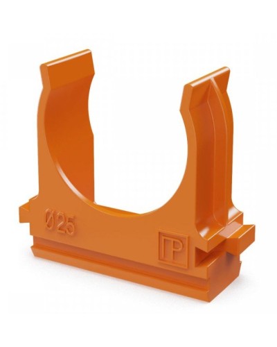 Крепёж-клипса для труб АБС-пластик оранжевая D25 (100 шт) (PR13.0065). Крепление для труб ПВХ. Промрукав в Новосибирске