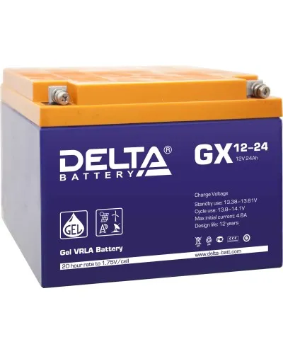 Delta GX 12-24. Аккумулятор герметичный свинцово-кислотный. Delta в Новосибирске