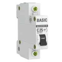 Автоматический выключатель 1P 25А (C) 4,5кА ВА 47-29 Basic (mcb4729-1-25C). Автоматический выключатель. EKF