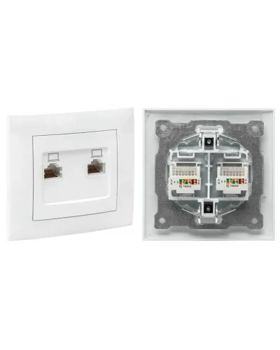 Валенсия розетка комп RJ-45 2-местная (EWK02-035-10). Розетка комп RJ-45 2-местная. EKF в Новосибирске