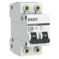 Автоматический выключатель 2P 25А (C) 4,5кА ВА 47-29 Basic (mcb4729-2-25C). Автоматический выключатель. EKF