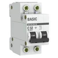 Автоматический выключатель 2P 32А (C) 4,5кА ВА 47-29 Basic (mcb4729-2-32C): Автоматический выключатель
