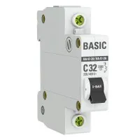 Автоматический выключатель 1P 32А (C) 4,5кА ВА 47-29 Basic (mcb4729-1-32C). Автоматический выключатель. EKF
