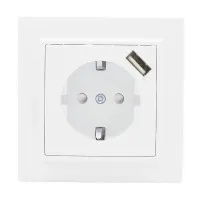 Минск Розетка 1-местная СП с/з 16А (ERR16-028-100-USB). Розетка 1-местная СП с/з 16А. EKF