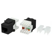 KJ8-8P8C-C6-180-BK. Вставка Keystone Jack RJ-45. Hyperline