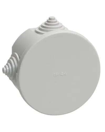 Коробка распаячная КМ41237 D75х40 открытой проводки IP44 4 гермоввода серая (UKO11-075-040-000-K41-44). Коробка распаячная безгалогенная (HF). IEK в Новосибирске