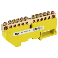 Шина PE земля ШНИ-6х9-12-Д-Ж (YNN10-69-12D-K05). Шина на DIN-изоляторе. IEK