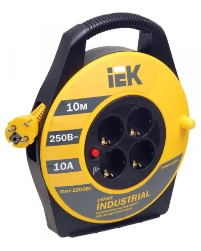 УК10 4 места, 10м (WKP14-10-04-10). Удлинитель на катушке Industrial. IEK в Новосибирске