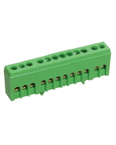 Шина PE земля ШНИ-6х9-10-К-З (YNN10-69-10KD-K06). Шина в корпусном изоляторе на DIN-рейку. IEK в Новосибирске
