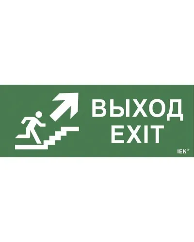 Самоклеящаяся этикетка Выход/лестница вверх/фигура (LPC10-1-24-09-VLVVF). Самоклеящаяся этикетка 240х90 мм. IEK в Новосибирске