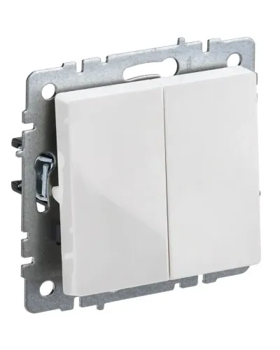 Выключатель 2-клавишный ВС10-2-0-БрБ белый BRITE (BR-V20-0-10-K01). Выключатель. IEK в Новосибирске
