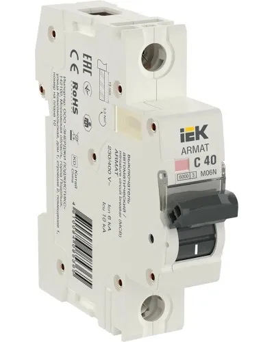 M06N 1P C 40А 6кА ARMAT (AR-M06N-1-C040). Автоматический выключатель. IEK в Новосибирске