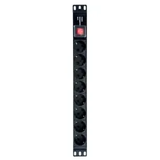 NTSS-PDU-DA2030 гор.размещ. 8xSchuko базовые 16A клеммная колодка. Блок розеток 19. NTSS
