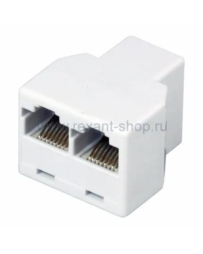 Двойник компьютерный UTP RJ-45(8P8C) (гнездо - 2 гнезда) REXANT (03-0103): Кабельный соединитель в Новосибирске