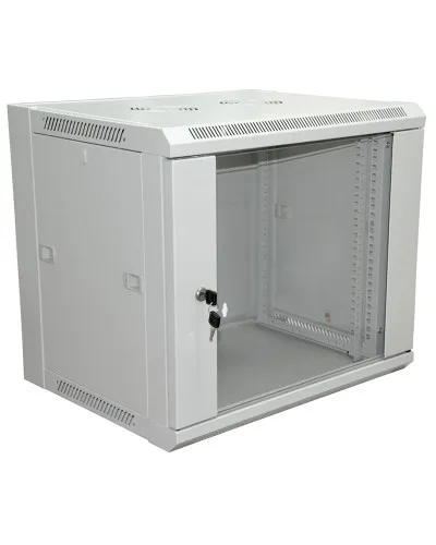 Шкаф телекоммуникационный 19 настенный 6U 600×450×370 мм (ШxГxВ) - передняя дверь стекло, боковые стенки съемные (разобранный), RAL 7035 (04-2200). Шкаф телекоммуникационный 19 настенный 6U. Rexant в Новосибирске