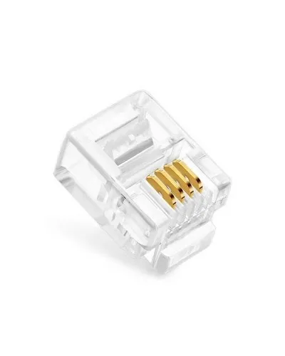 Коннекторы 6P4C (RJ-11) (100шт) (10-0227). Телефонный разъем 6P4C (RJ-11). SUPRLAN в Новосибирске