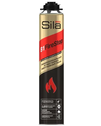 Пена огнестойкая Sila Pro B1 Firestop, 750 мл: Пена монтажная профессиональная в Новосибирске