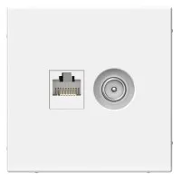 ArtGallery розетка двойная RJ45+TV, кат. 5Е, скрытой установки, механизм, белый (GAL000189). Розетка компьютерная + TV. Systeme Electric