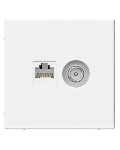 ArtGallery розетка двойная RJ45+TV, кат. 5Е, скрытой установки, механизм, белый (GAL000189). Розетка компьютерная + TV. Systeme Electric в Новосибирске