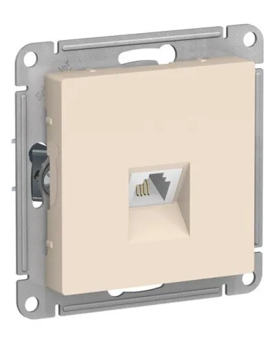 AtlasDesign розетка RJ11 1-местная, скрытой установки, механизм, бежевый (ATN000281). Розетка телефонная. Systeme Electric в Новосибирске