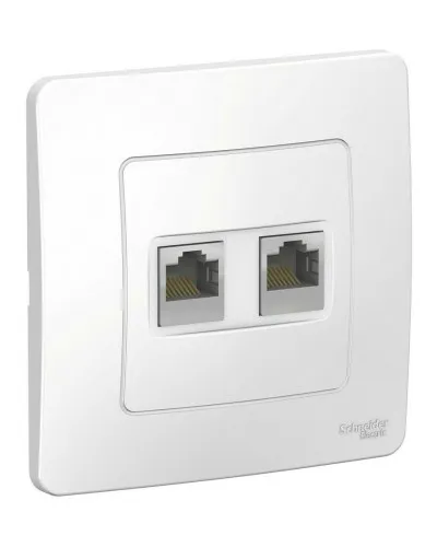 BLANCA розетка RJ45, 2-местная, кат. 5Е, скрытой установки, белый (BLNIS045451). Розетка компьютерная. Systeme Electric в Новосибирске
