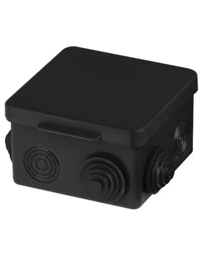 Распаячная коробка ОП 80х80х50мм, крышка, IP54, 7вх., черная TDM (SQ1401-0912). Распаячная коробка ОП. TDM ЕLECTRIC в Новосибирске