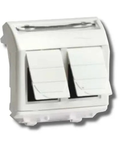 Розетка RJ-45 Brava 2 модуля белая (76656B): Розетка компьютерная с двумя разъёмами в Новосибирске