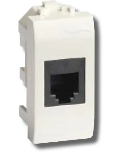 Розетка RJ-45 Brava 1 модуль белая (76457B): Розетка компьютерная экранированная с одним разъёмом в Новосибирске