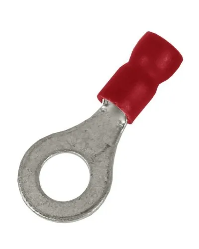 Наконечник НКИ 0,25-1,5 М5 (D5,3мм) с отверстием под винт (100 шт) (2A5P-EE-PVC). Наконечник с отверстием под винт и изолированным фланцем ПВХ. ДКС в Новосибирске