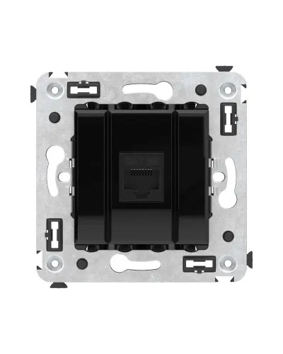 Розетка RJ-45 в стену, кат.5E, Avanti, одинарная, черный квадрат (4402663). Розетка компьютерная. ДКС в Новосибирске
