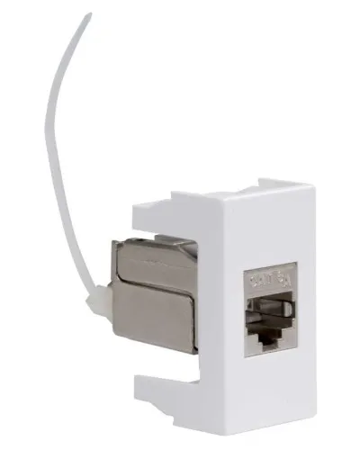Розетка RJ-45 Viva 1 модуль кат.6A белая (45078). Розетка компьютерная экранированная с одним разъёмом. ДКС в Новосибирске