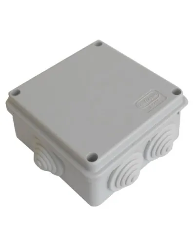 Коробка JBS100 100х100х55, 6 вых., 4P (0,15...2,5мм²) серая (43047HF-GR). Коробка монтажная, огнестойкая, без галогена. Экопласт в Новосибирске