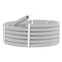 Труба HFFR тяжелая D20, серая (21120HF-GR): Труба гофрированная, с зондом, не распространяющая горение, без галогена