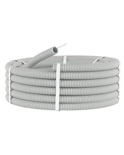 Труба HFFR тяжелая D20, серая (21120HF-GR): Труба гофрированная, с зондом, не распространяющая горение, без галогена в Новосибирске