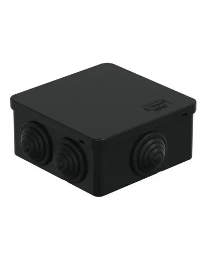 Коробка JBS101 100х100х55, 6 вых., IP55, черная (44037BL-1). Коробка монтажная. Экопласт в Новосибирске
