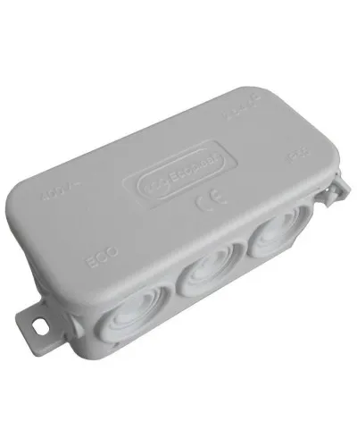 Коробка JBL090 90х42х40, 10вых., 4P (0,15…2,5мм²) серая (43154HF-GR). Коробка монтажная, огнестойкая, без галогена. Экопласт в Новосибирске