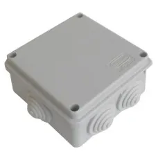 Коробка JBS100 100х100х55, 6 вых., 4P (1,5…10мм²) серая (43347HF-GR). Коробка монтажная, огнестойкая, без галогена. Экопласт