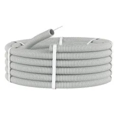 Труба HFFR тяжелая D25, серая (21125HF-GR): Труба гофрированная, с зондом, не распространяющая горение, без галогена