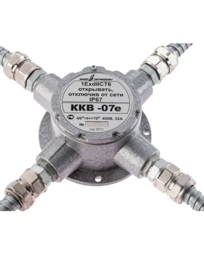 ККВ-07е-Ех-А-Р1-К-БК1, КВМ15+КВМ15+КВМ15+КВМ15. Коробка коммутационная взрывозащищенная крестообразная. Эридан в Новосибирске